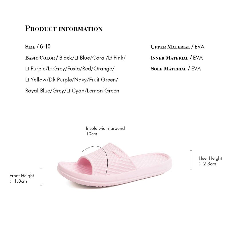 FUNKYMONKEY Womens Bathroom Shower Slippers Indoor Home Beach Non Slip Sandal (8 M US, Lt Pink) - Image 5